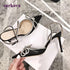 Crystal Butterfly Ankle Rhinestone Strap Pointed Stiletto